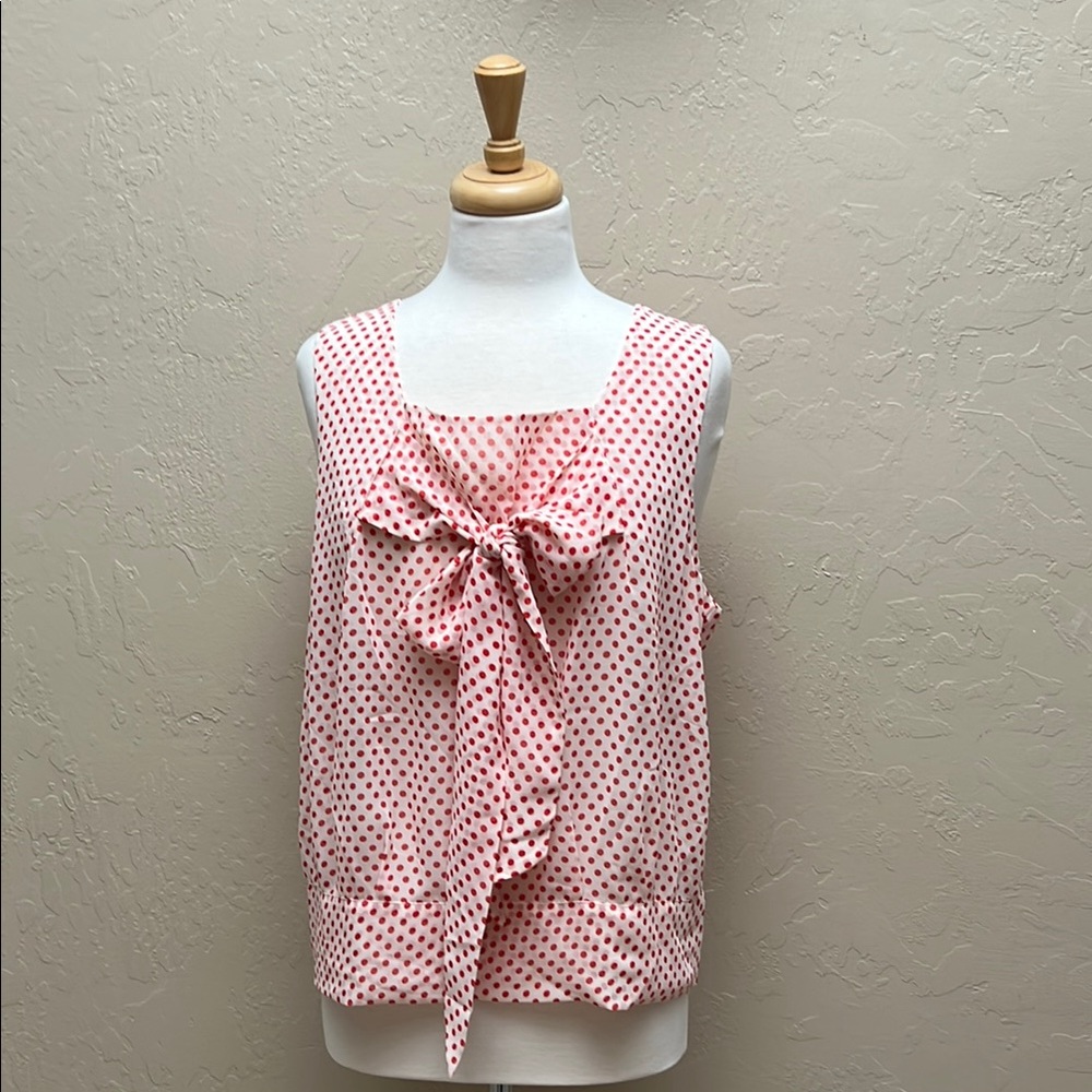 H&M Red and White Polka Dot Top Size 14
